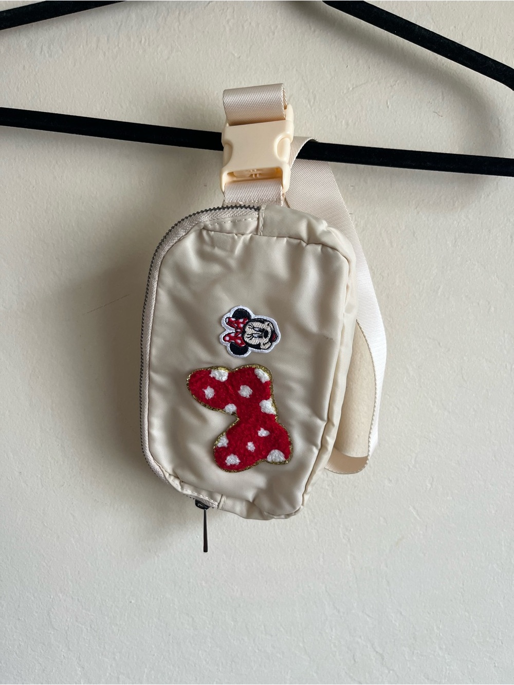 Cream Crossbody Pouch with Disney patches - Picture 2 of 2